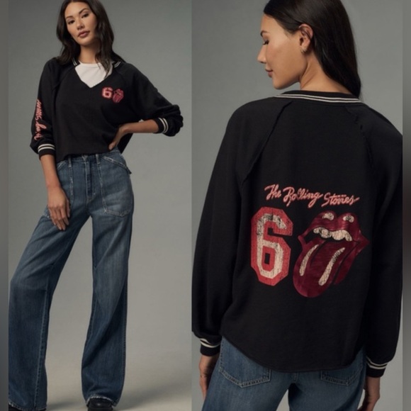 Anthropologie Pilcro Rolling Stones sweatshirt NWT  Small - Picture 1 of 7